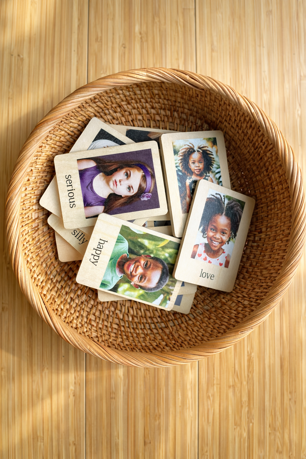 50 Wooden Emotion Cards (2-Set Twin Pack) | Matching Game & Social Emotional Learning for Kids