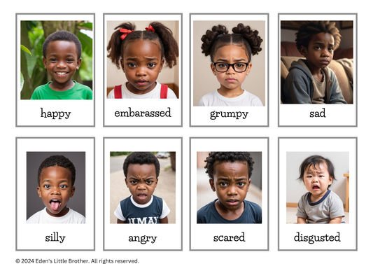24 Emotion Flashcards for Toddlers (Digital Download) | Feelings & Social Emotional Learning Cards