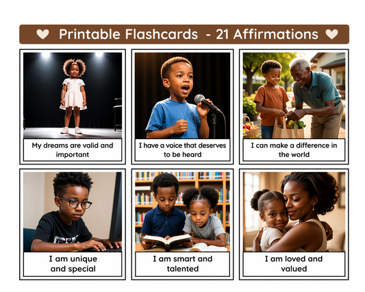 21 Affirmation Cards for Kids (Digital Download) | Confidence & Self-Love Learning Cards
