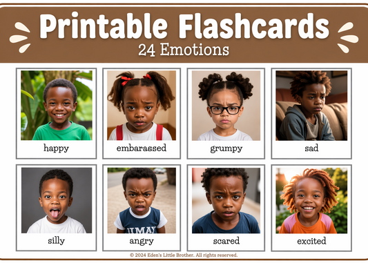 24 Emotion Flashcards for Toddlers (Digital Download) | Feelings & Social Emotional Learning Cards