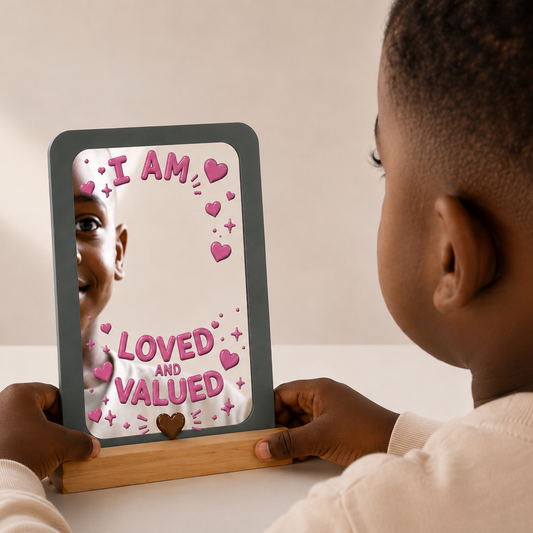 Kids Affirmation Mirrors Set | Positive Confidence Building Decor (Set of 5)