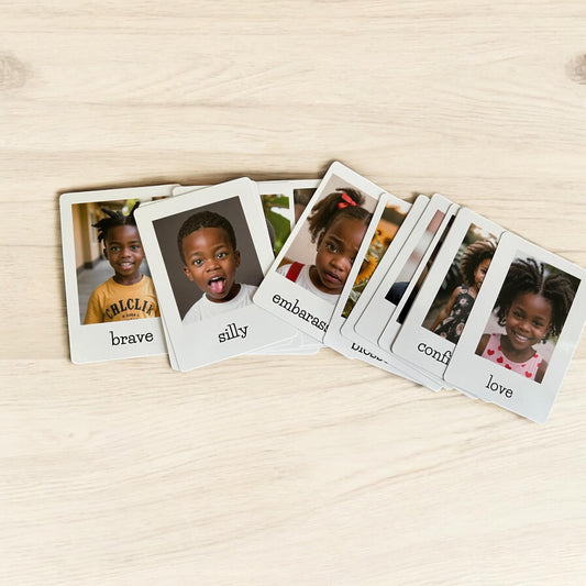 25 Printed Emotion Flashcards for Kids | Feelings & Social Emotional Learning Cards (With Case)